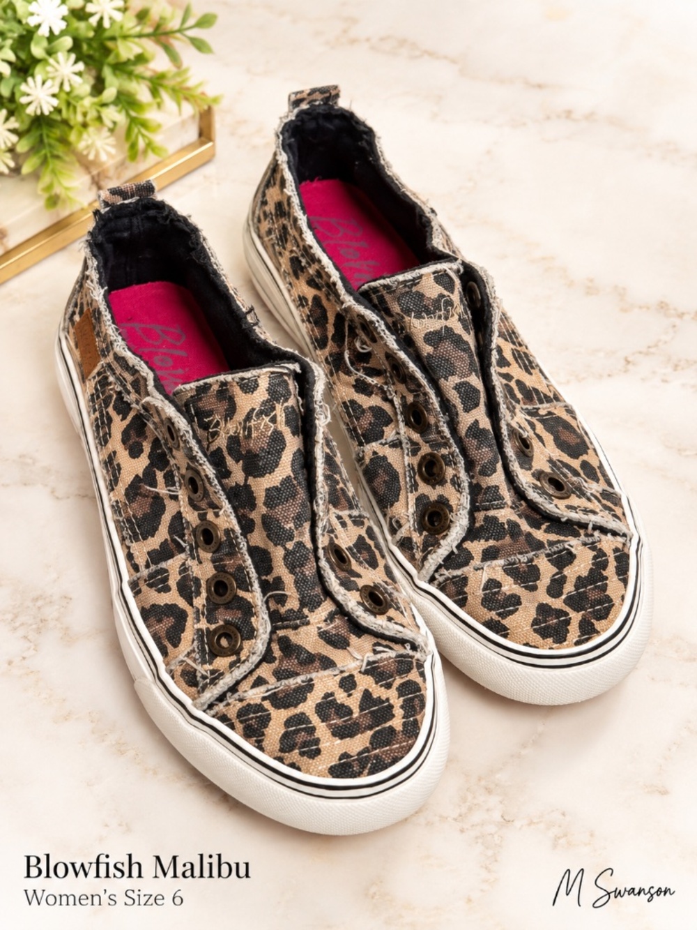 Blowfish Malibu Leopard Print Canvas Slip-On Sneakers Women’s Size 6 GUC